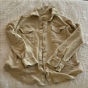 Altar'd State Tan Corduroy Button-Up Top
